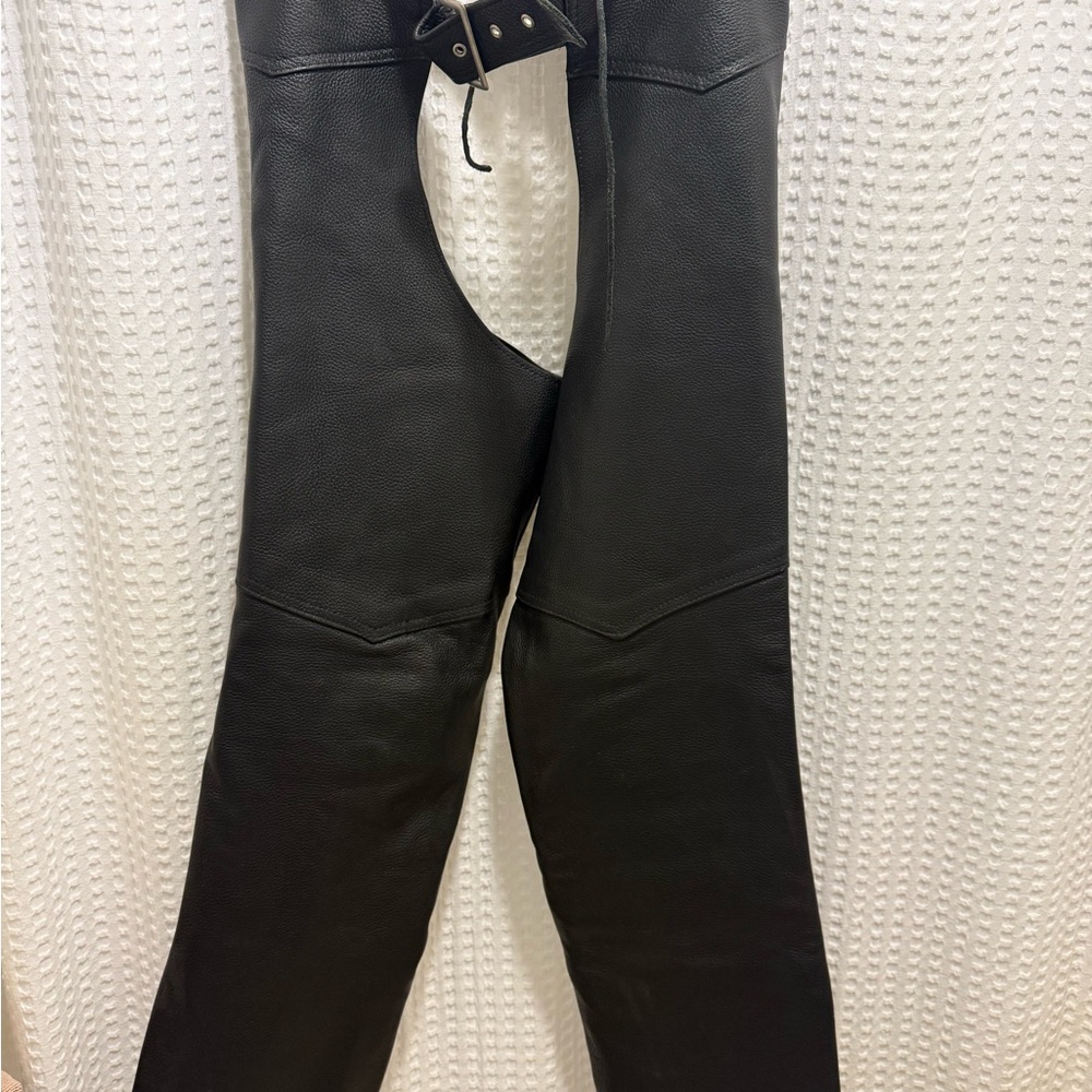 Black Leather chaps with Belt